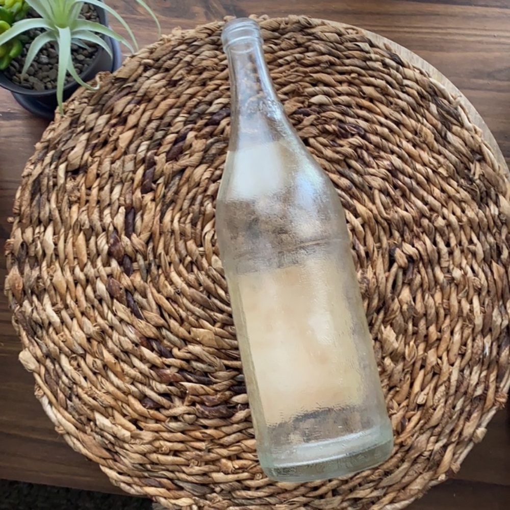1971 large vintage Canada Dry Club Soda Glass Bottle blue foil label decor - Picture 4 of 5